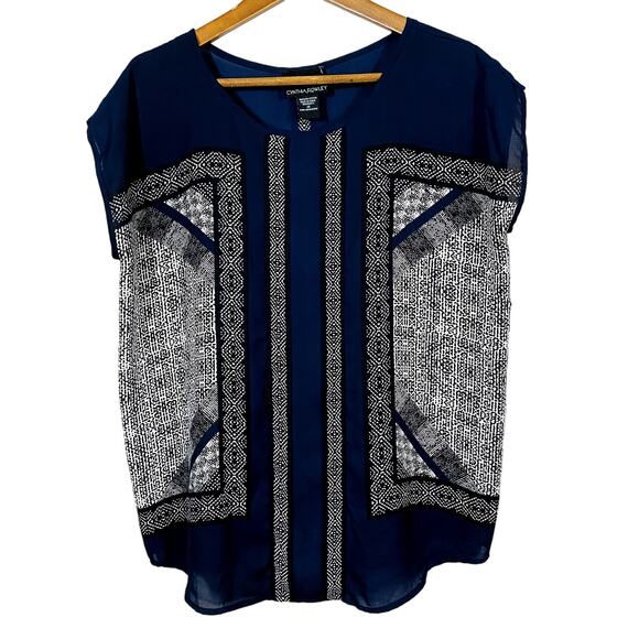 Cynthia Rowley Sleeveless Tunic Semi Sheer Top Career Casual - M - Picture 1 of 4